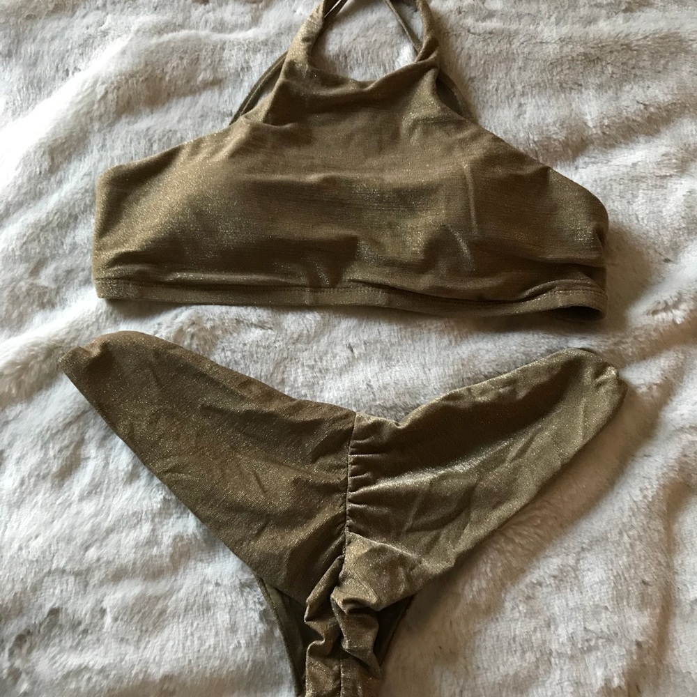 Vitamin A gold swimsuit set- top and bottom